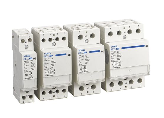 chất lượng  3 Mini Modular Din Rail Mounted Contactor 2 Pole 25A 63A Household 4 Pole nhà máy